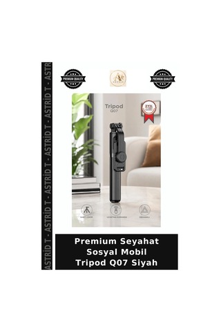 Premium Seyahat Sosyal Mobil Tripod Q07 Siyah