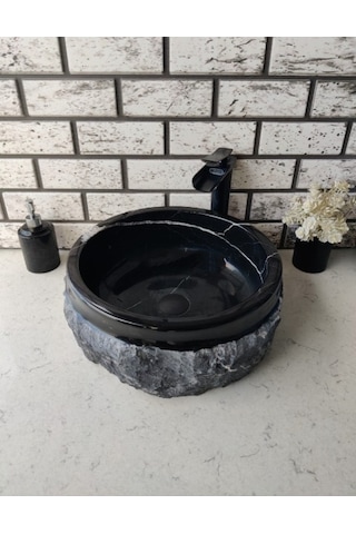 Toros Siyahı Patlatma Mermer Lavabo