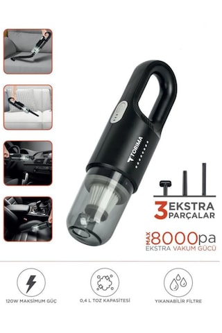Torima A-031 Siyah Şarjlı Mini Araç El Süpürgesi