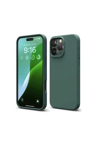 Durukar iPhone Uyumlu 16 Pro Max Kılıf First Silikon - Koyu Yeşil