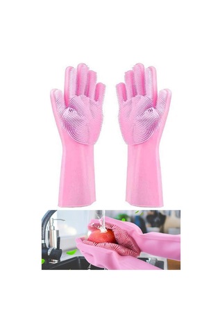 Silikon Eldiven Bulaşık Yıkama Eldiveni Dayanıklı Kaymaz