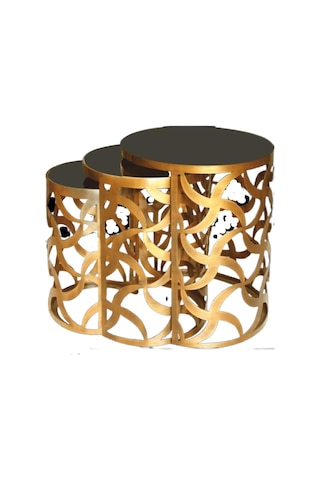 Zigon Zlf Sehpa Cnc Rüzgar Gülü Model Metal Gold Renk Siyah Düz C