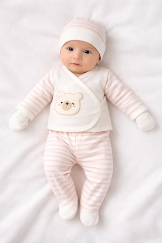 Baby Zuhu % 100 Coton 10 Lu Hastane Çıkışı Ayıcıklı 6553 Pembe Pembe