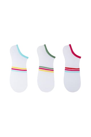 The Socks Company 3 Çift Desenli Kadın Babet Çorap Cok Renklı