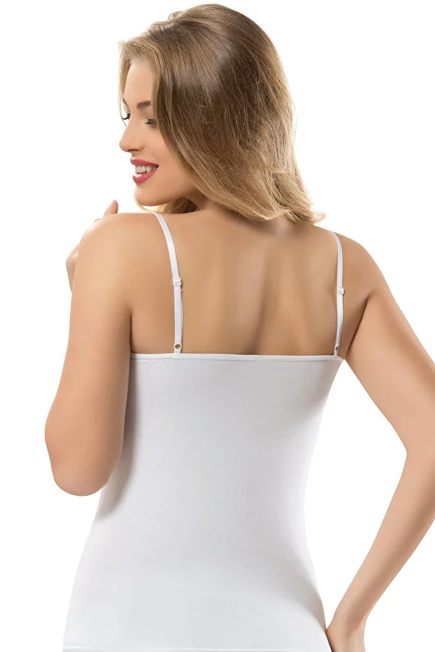 Erdem Kadın Ayaralanabilir İp Askılı Beyaz Atlet- 3'lü Paket -2115