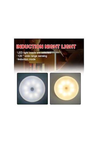 Sge Teknoloji 16 Led 2 Renk 5 Modlu Beyaz Ve Gün Işığı Hareket Sensörlü Type-c Girişli Led Lamba