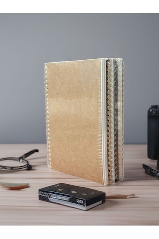 A5 Çizgili Kraft Defter Vintage Geri Dönüşüm Kağıt 70 Yaprak 140 Sayfa