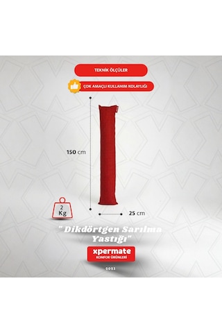 Xpermate Sarılma Yastığı, Bacak Arası Yastığı Dikdörtgen Kırmızı