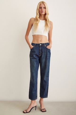 Never More Yüksek Bel Mom Jean Lacivert