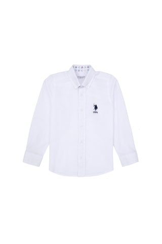 U.s. Polo Assn. Erkek Çocuk Beyaz Gömlek Desenli 50316701-vr013 Beyaz