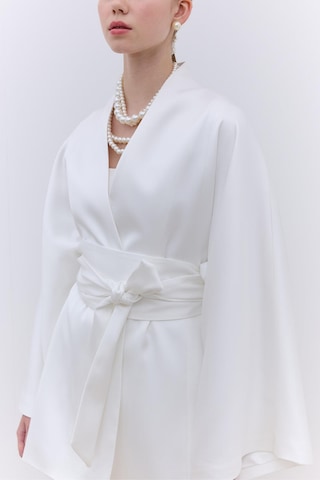 Manuka Saten Kemerli Kimono Ekru