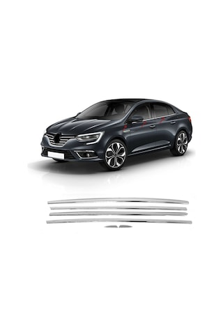 Renault Megane 4 Sedan Krom Cam Çıtası 6Prç. 2016 ve Üzeri P.Çeli N11.3562