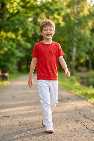 Kiagu Kısa Kol T-shirt Basic Terletmeyen Esnek Kumaş Pamuklu Mevsimlik Kısakol Erkek Çocuk Tsort Nar Çiçeği