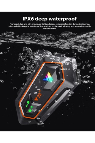 Y20 2x 1000m Telsiz Mesafeli 2 Kişi Bağlantılı Bluetooth Kask Kulaklık Fenerli İntercom