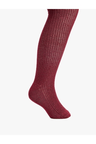 Koton Fitilli Külotlu Çorap Bordo 7wkg80199aa
