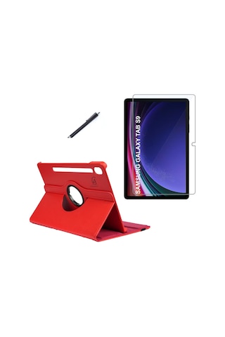 Samsung Galaxy Tab S9 Sm-x710 Kılıf Birebir Uyumlu Dönebilen Kılıf + Ekran Koruyucu + Kalem