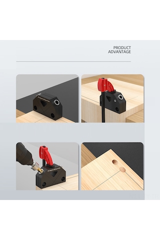 Teltree Ahşapçılık Delik Konumlandırıcı, 45 Derece Açı Tasarımı, Doğru Konumlandırma, 2 Adet 9.5mm Matkap Ucu, Alüminyum Alaşımlı, Ev Gereci Gümüş