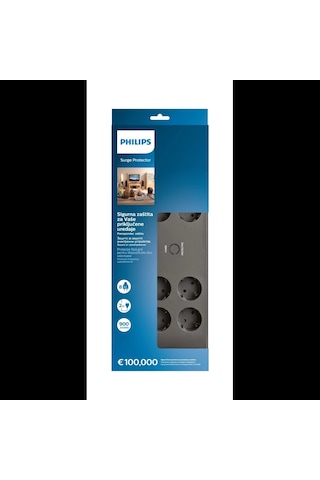 Phılıps Spn3180a/62, 8 Soket, Akım Korumalı Priz, 2400 Joules, 2mt Kablo, Gri