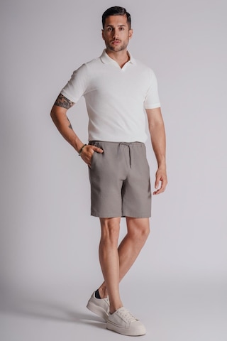 Braccas Erkek Yandan Cepli Beli Lastikli Keten Dokulu Relaxed Fit Jogger Şort Haki Haki