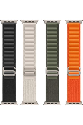 Watch Ultra 49mm Uyumlu Krd-74 Hasır Zore Kordon-turuncu
