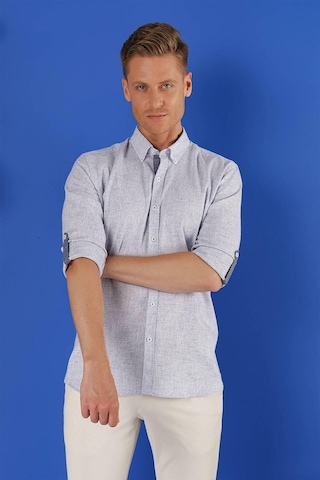 Efor G 1555 Slim Fit Koyu Mavi Klasik Gömlek Mavi