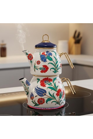 Serenk Emaye Çaydanlık 3.2 Lt Çok Renkli