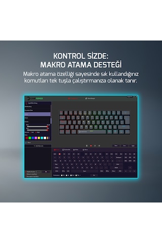 Gamepower Lyra Rgb 60m 62tuş Siyah Mekanik Kablolu Red Switch Ckckgmp0015