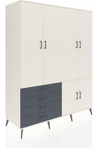 Kronos Gardrop 7 Raflı 4 Çekmeceli Tek Askılı 176x59x221 Aytaşı-aytaşı/antrasit Aytaşı/antrasit