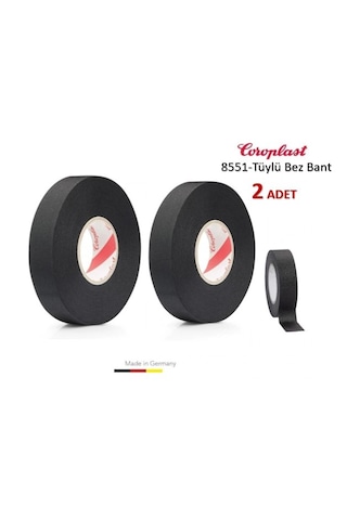 2 Adet Coroplast Tüylü Bez Bant 19mm X 15 Metre Ref:8551