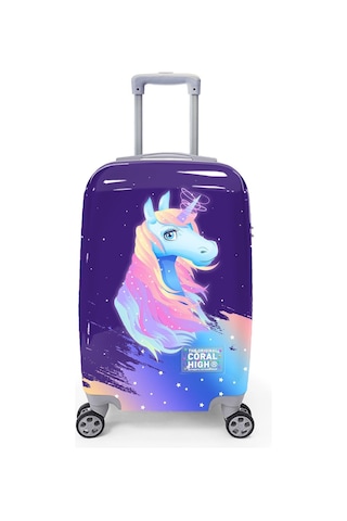 Coral High Unicorn Desenli Kabin Boy Valiz 50cm 16540 Çok Renkli