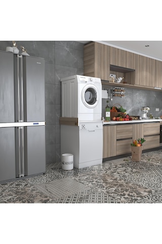 Kenzlife Çamaşır&bulaşık Makinesi Dolabı Lenya Crd 015 80 70 Banyo Aparatı Arkalıksız Büyük Boy Xlarge Beyaz