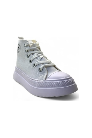 903 Çocuk Keten Bilekli Sneaker Beyaz