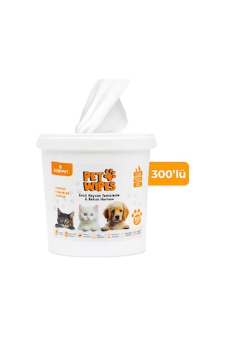 Gobypet Wipes Evcil Hayvan Temizlik Havlusu 300 Adet