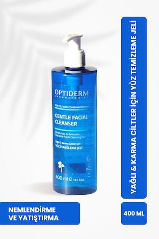 Optiderm Yüz Ve Cilt Temizleme Jeli Yağlı Ve Karma Ciltler 400 Ml