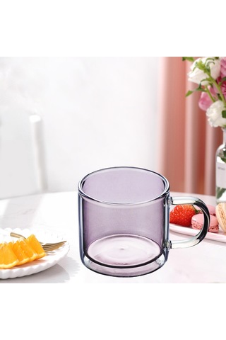 Homyl 250 Ml Cam Bardak Şampanya İçme Bardağı Yuvarlak Pembe Pembe