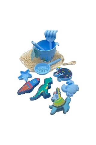 Playnjoy - Silikon Plaj Oyuncak Seti - 10 Parça - Mavi