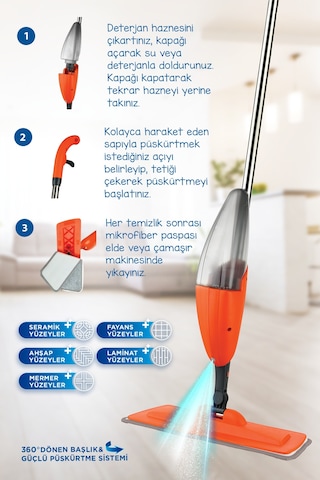 Flash Sprey Mop Temizlik Mopu