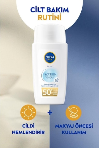 Nivea Sun Hafif Doku Gün Boyu Koruma Güneş Kremi SPF50+ 40 ML