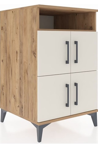 Kronos Komodin 2 Raflı 4 Kapaklı 60x59x96 Çam-aytaşı Atlas Çam