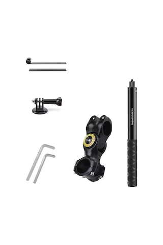 Shineyee Bisiklet Ve Motosiklet İçin Profesyonel Kamera Sabitleme Kiti - Gopro Ve Insta360 X3 Uyumlu Metal Tutucu Ve Uzatma Çubuğu Seti