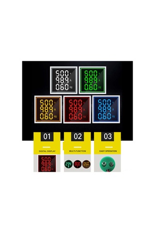 Reedark 3 Gösterge 1 Arada: Ac Voltaj, Akım Ve Frekans Ölçer 60-500v/0-100a/20-75hz