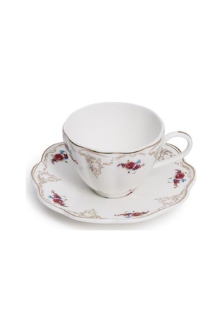 Maxx Doria Garden Collection Florin 6 Kişilik 12 Parça Kahve Fincan Takımı Pa2130 Beyaz