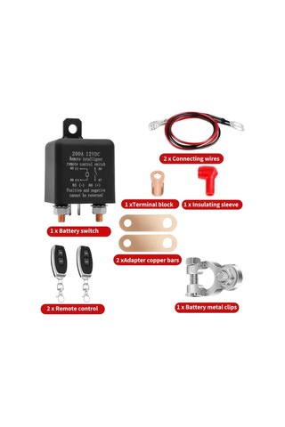 Xuweiwei 12v 200a Uzaktan Akü Kesme Anahtarı 2 Kumanda Ağır Hizmet Tipi Sku 200a 12vdc Araç Hırsızlığına Karşı