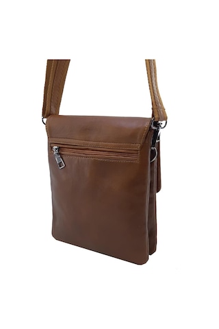 Hakiki Deri Taba Renk Erkek Postacı Çantası %100 Kuzu Derisi Taba