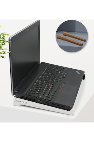 Kişiye Özel Taşınabilir Ahşap Beyaz Notebook Laptop Standı Kişiye Özel Taşınabilir Ahşap Beyaz Notebook Laptop Standı