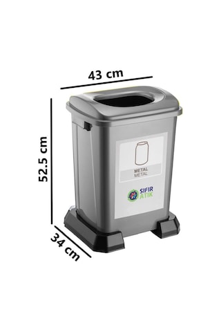 Omnipazar Sy-4395 Sıfır Atık Geri Dönüşüm Çöp Kutusu 50 Lt 6'lı Set Çok Renkli