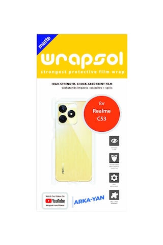 Realme C53 Mat Kaplama Arka Ve Yan Koruyucu Film