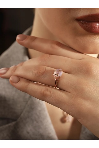 Serebranyj Dom Gümüş Altın Kaplama Kuvars Yüzük 9888263 Altın