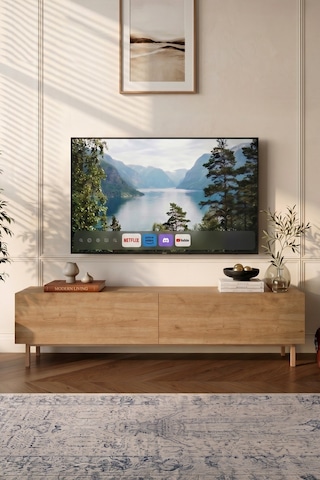Future Tv Ünitesi Sehpası Ahşap Ayaklı 180cm Sepet Fr8x-s Kahverengi