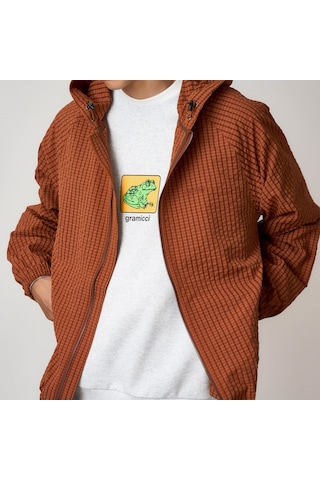 Gramicci Northside Plaid Hooded Erkek Kahverengi Sweatshirt G5fm-j009 Kahverengi